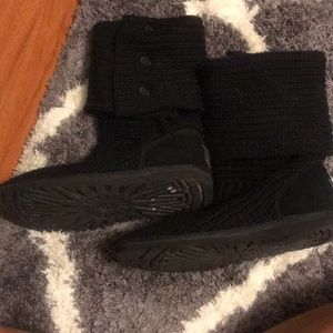 Authentic black knit ugg boots size 6